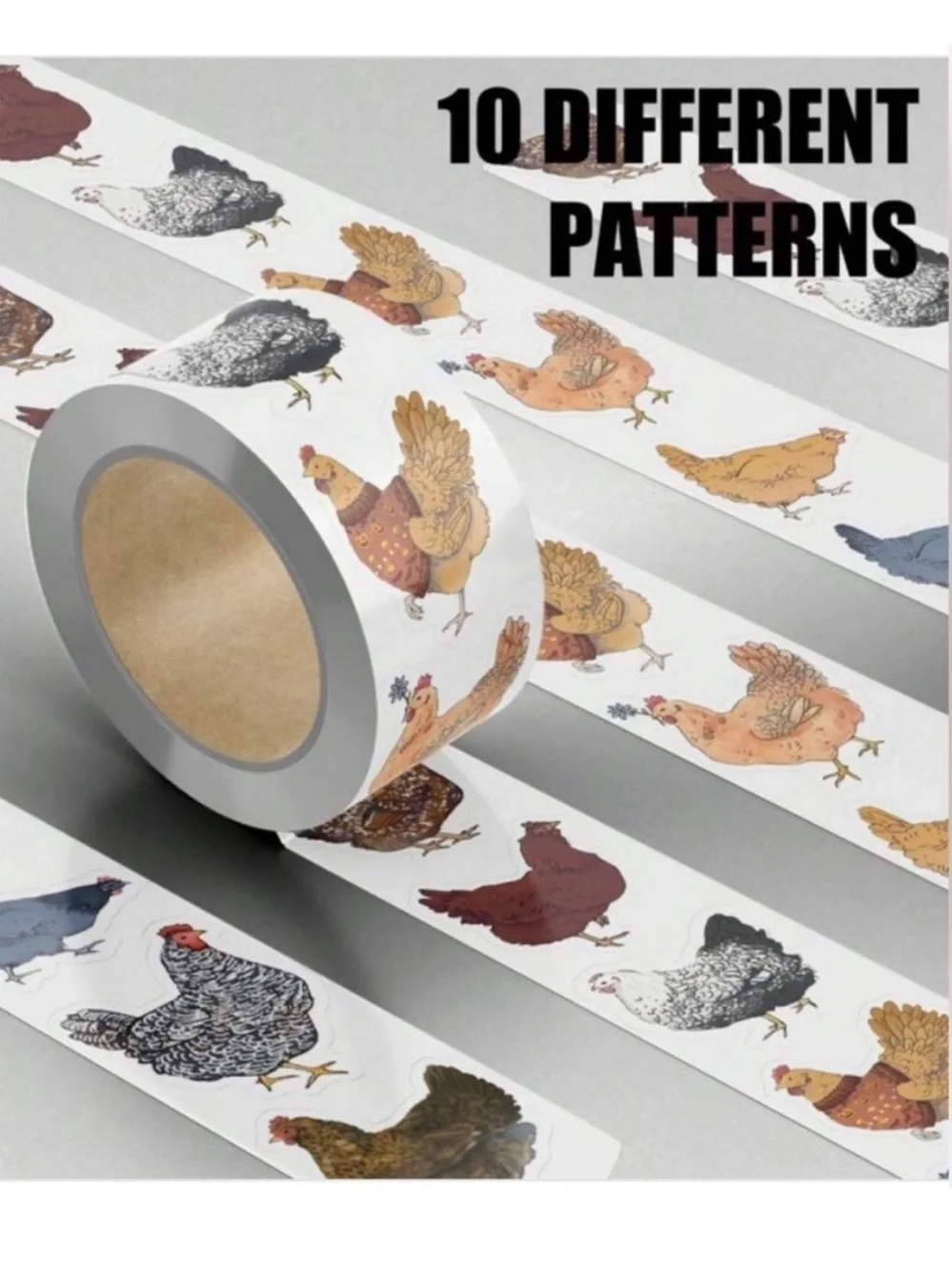 New! Chicken Pattern Decorative Stickers One Inch Small Stickers